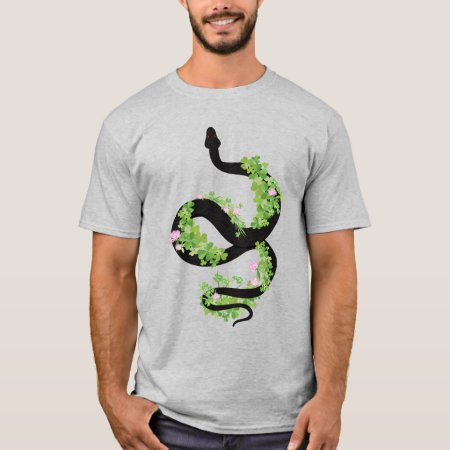 All Snakes Day Lucky Black Serpent & Clover T-shirt