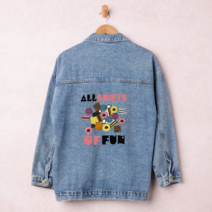 All Sorts of Fun Licorice Allsorts Candy Candies Denim Jacket