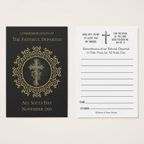 All Souls Day Memorial Masses Deceased Holy Card