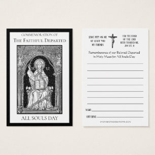 All Souls Day Memorial Masses Deceased Holy Card