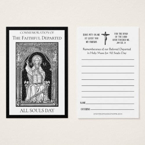 All Souls Day Memorial Masses Deceased Holy Card