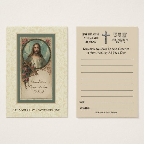 All Souls Day Memorial Masses Deceased Holy Card