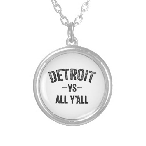 All Sport Trends Men Women Kids _ Detroit vs all y Silver Plated Necklace