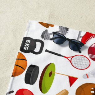 All Sports Background Beach Towel
