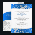 All Sports Bat Mitzvah Silver and Blue Invitation<br><div class="desc">Elegant blue and silver bat mitzvah invitation with all sports silver design.  Customize for Bar/Bat Mitzvahs or Bnai Mitzvah,  sports banquets,  birthdays or any occasion.  This multi sports theme invitation can be made as formal or as casual as you prefer.</div>
