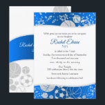 All Sports Bat Mitzvah Silver and Blue Invitation<br><div class="desc">Elegant blue and silver bat mitzvah invitation with all sports silver design.  Customize for Bar/Bat Mitzvahs or Bnai Mitzvah,  sports banquets,  birthdays or any occasion.  This multi sports theme invitation can be made as formal or as casual as you prefer.</div>
