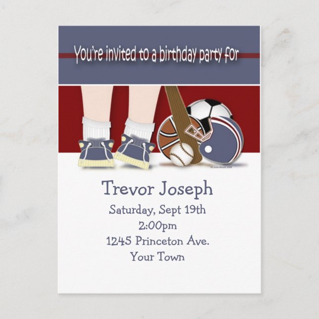 All Sports Birthday Invitation Template (Front)