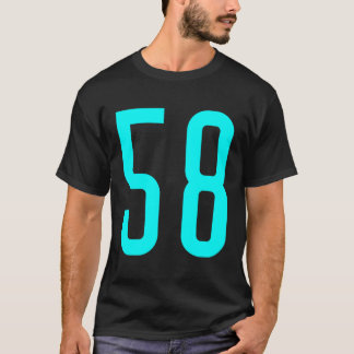 All Sports Fan Favorite Cyan Number 58 Jersey T-Shirt