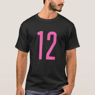 All Sports Fan Favorite Pink Number 12 Jersey T Sh T-Shirt