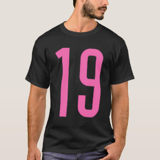 All Sports Fan Favorite Pink Number 19 Jersey T-Shirt