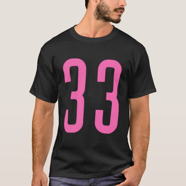 All Sports Fan Favorite Pink Number 33 Jersey T-Shirt (Front)