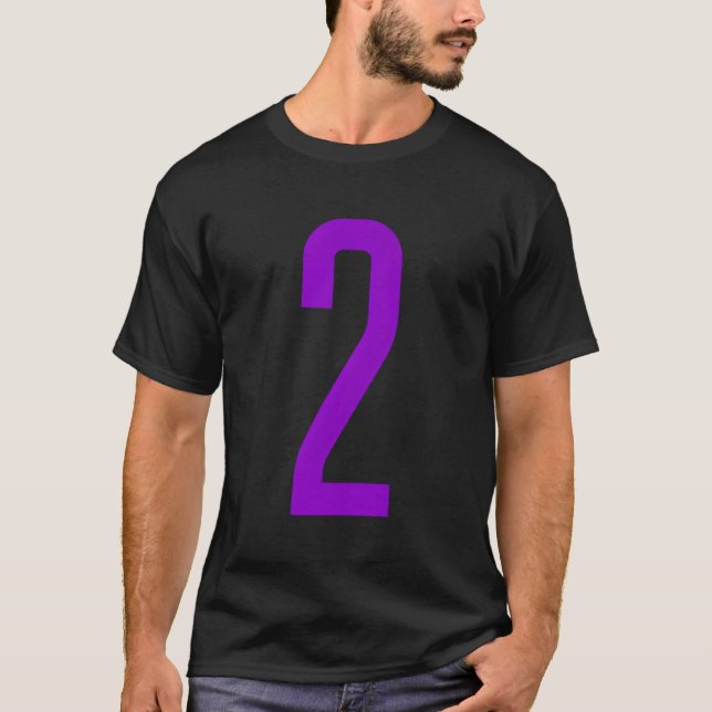 All Sports Fan Favorite Purple Number #2 Jersey T-Shirt (Front)