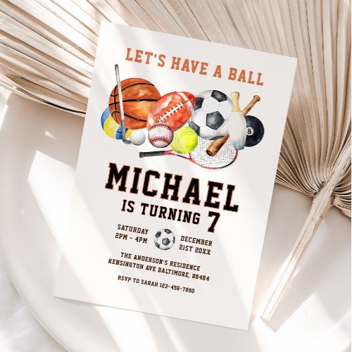 All Sports Let's Have a Ball Boy Birthday 