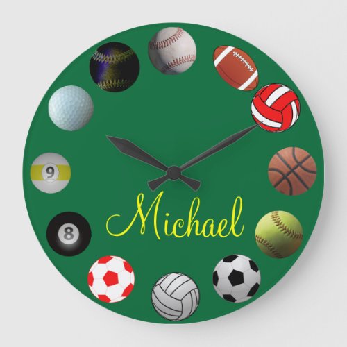 All Sports Sport Fan Large Clock