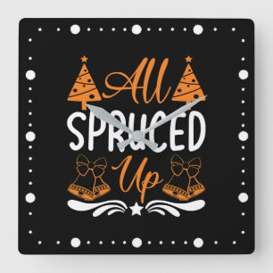 All Spruced Up Christmas Design-85675 Square Wall Clock
