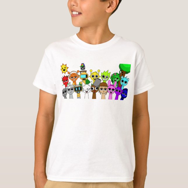 All Sprunki Fun Simon Oren Funbot Pinki Wenda  T-Shirt (Front)
