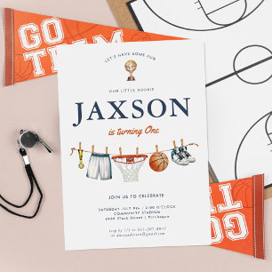 All Star 1st Birthday   Basketball Champ Birthday Invitation