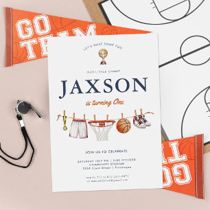 All Star 1st Birthday   Basketball Champ Birthday Invitation