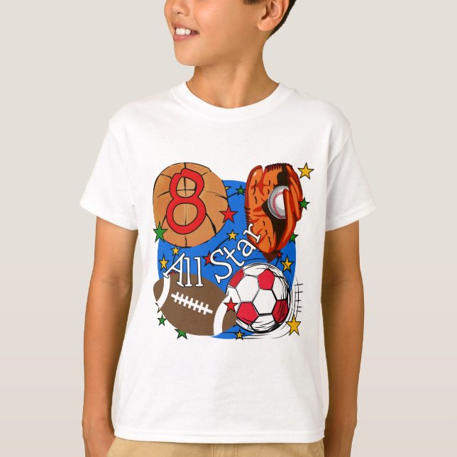 All Star 8th Birthday Tshirts and Gifts (Front)