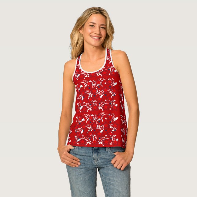 All Star American Racer Back Women's Tank (Front Full)