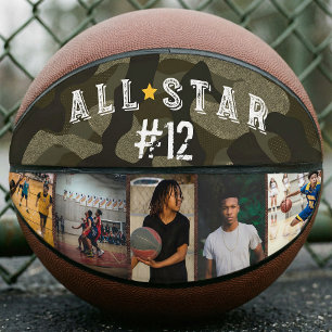 All-Star Army Camouflage Team Number Photo Collage Basketball