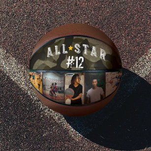 All-Star Army Camouflage Team Number Photo Collage Basketball
