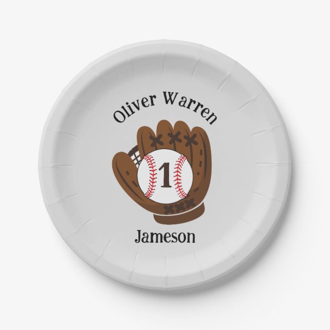 All-Star Baby Boy's 1st Birthday Baby Shower Paper Plates (Front)