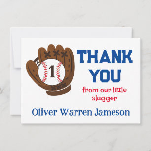 All-Star Baby Boy's 1st Birthday Thank You Card