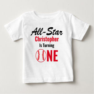 All Star Baseball 1st Birthday Baby T-Shirt