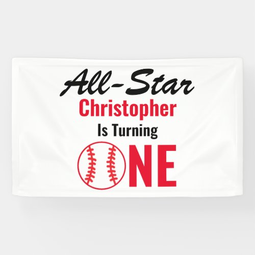 All Star Baseball 1st Birthday Banner