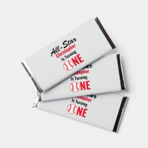All Star Baseball 1st Birthday Hershey Bar Favors