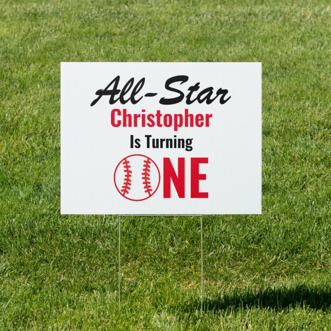 All Star Baseball 1st Birthday Sign (Insitu)