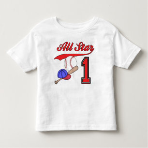 All Star Baseball 1st Birthday Toddler T-shirt