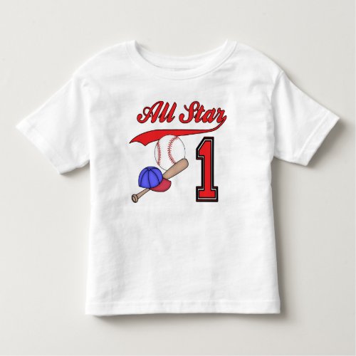 All Star Baseball 1st Birthday Toddler T_shirt