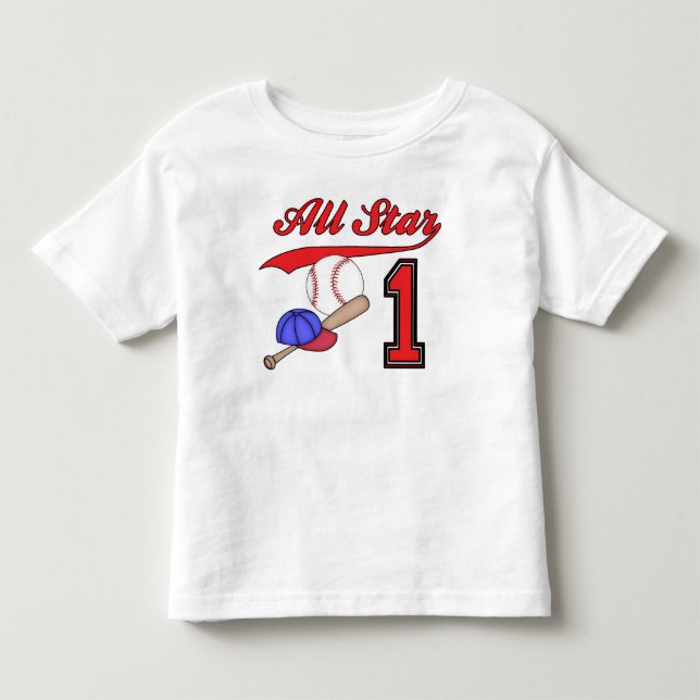 All Star Baseball 1st Birthday Toddler T-shirt (Front)