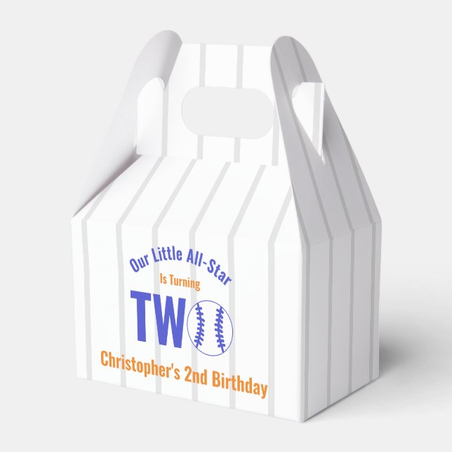 All-Star Baseball 2nd Birthday Favor Boxes (Front Side)
