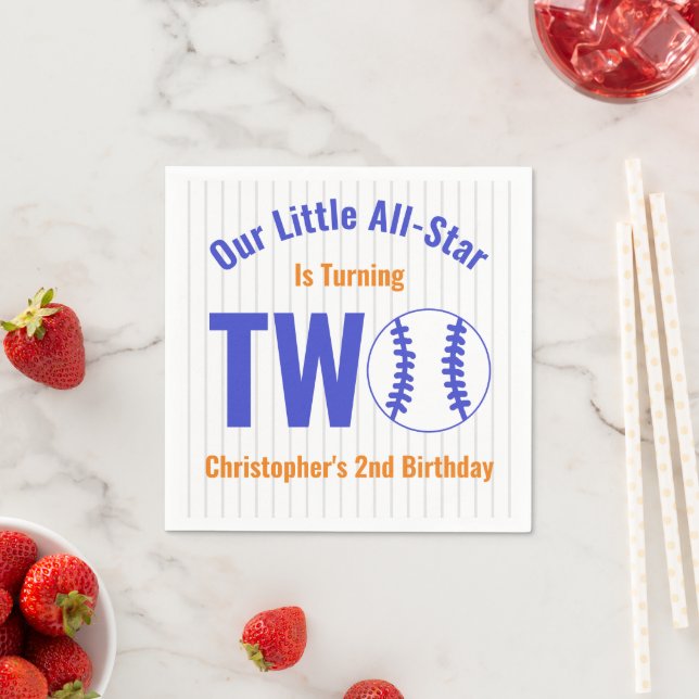 All-Star Baseball 2nd Birthday Napkins (Insitu)