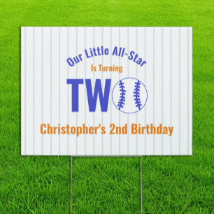 All-Star Baseball 2nd Birthday Sign
