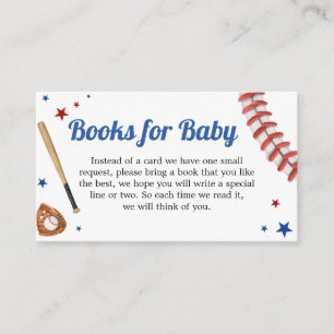 All Star Baseball Baby Shower Books for Baby Enclosure Card