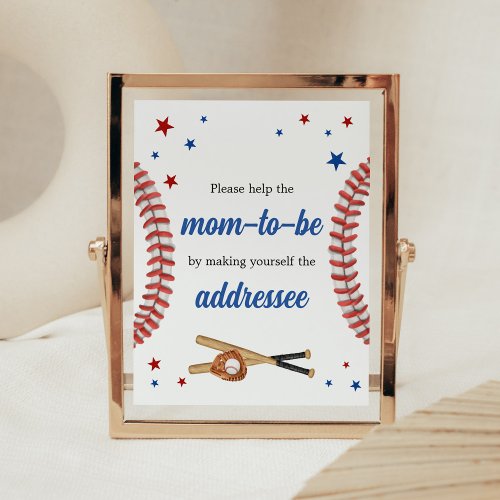 All Star Baseball Baby Shower Envelope Station Poster