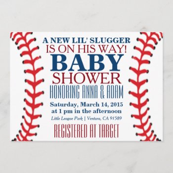 All Star Baseball Baby Shower Invitations by CleanGreenDesigns at Zazzle