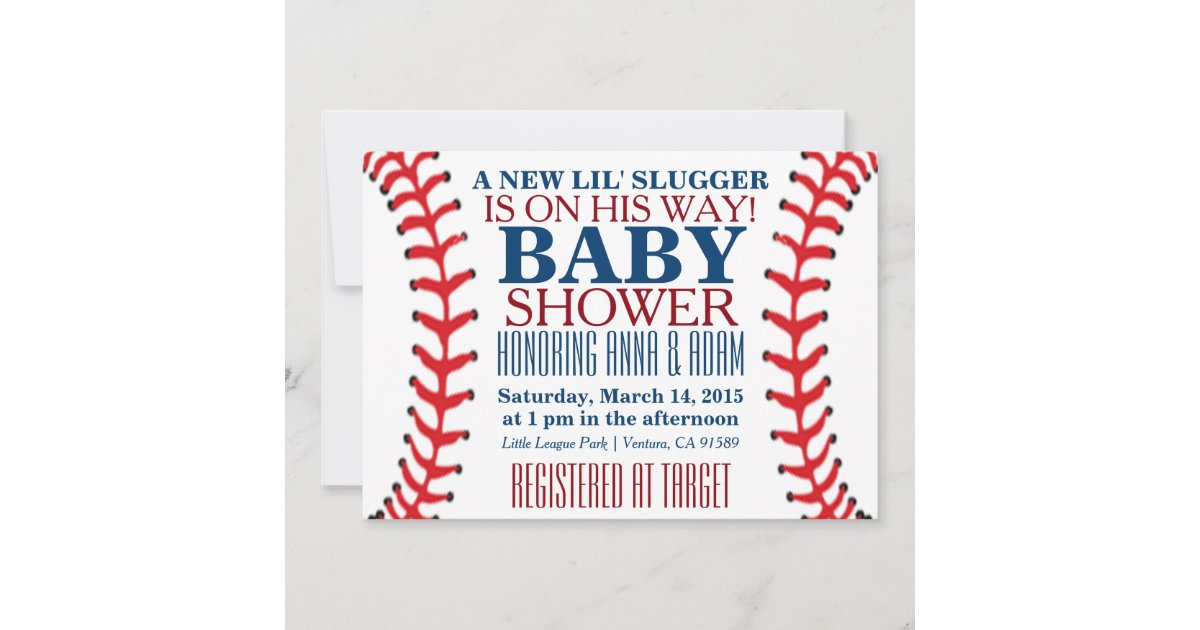 All Star Baseball Ticket Baby Shower Invitations
