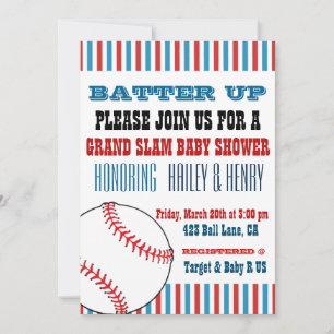 All Star Baseball Baby Shower Invitations