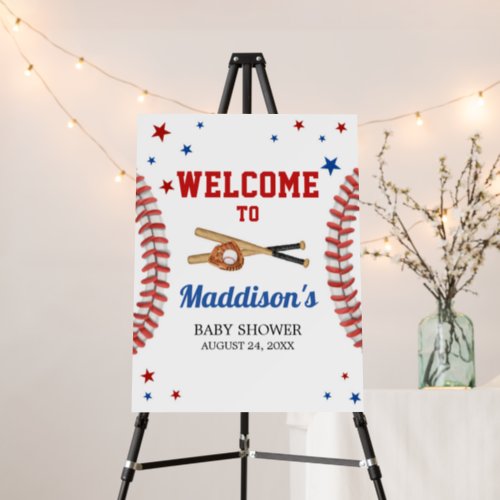 All Star Baseball Baby Shower Welcome Sign