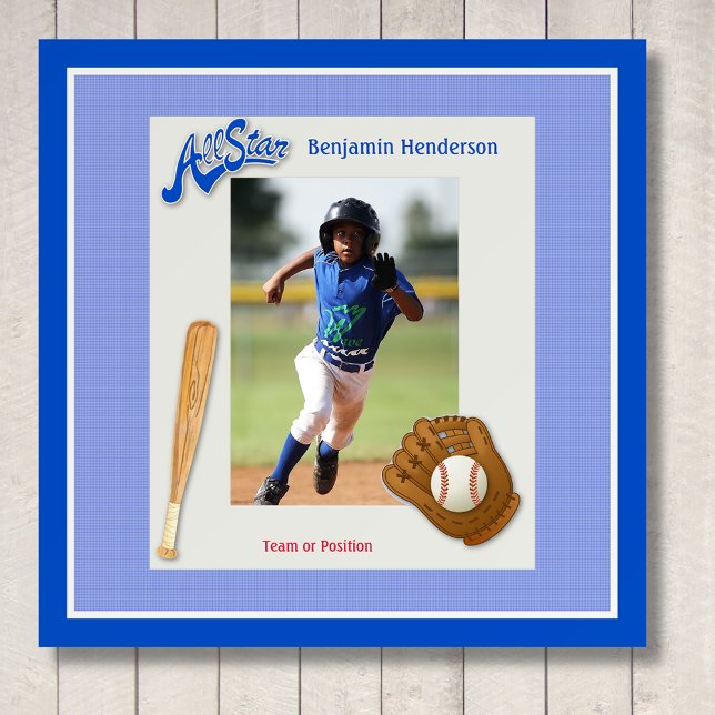 All Star Baseball Blue Photo Border Foam Board (Creator Uploaded)