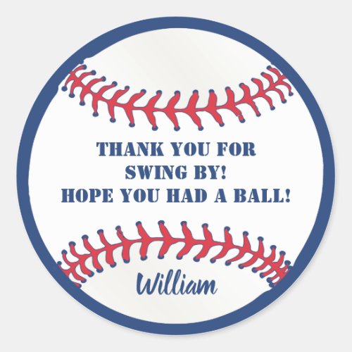 All Star Baseball Favor Tags_Birthday_Baby Shower  Classic Round Sticker