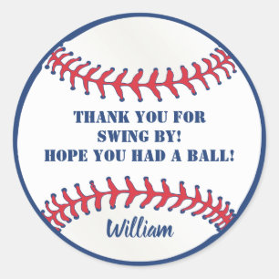 All Star Baseball Favor Tags-Birthday-Baby Shower Classic Round Sticker