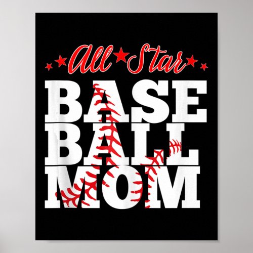 All Star Baseball Mom Tank Top  Poster