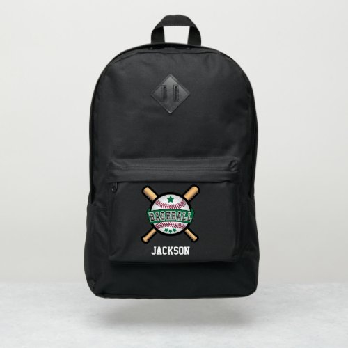 All Star Baseball Players in Dark Green  Port Authority Backpack