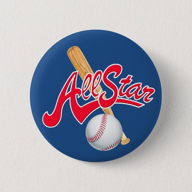 All Star Baseball sports button (Front)